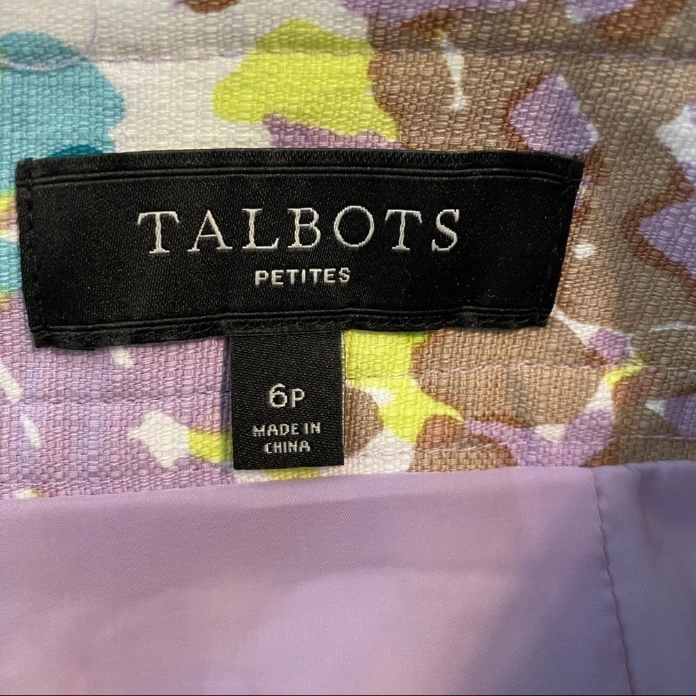 Talbots Pastel Floral Print Skirt Career Wear Office - Picture 7 of 8